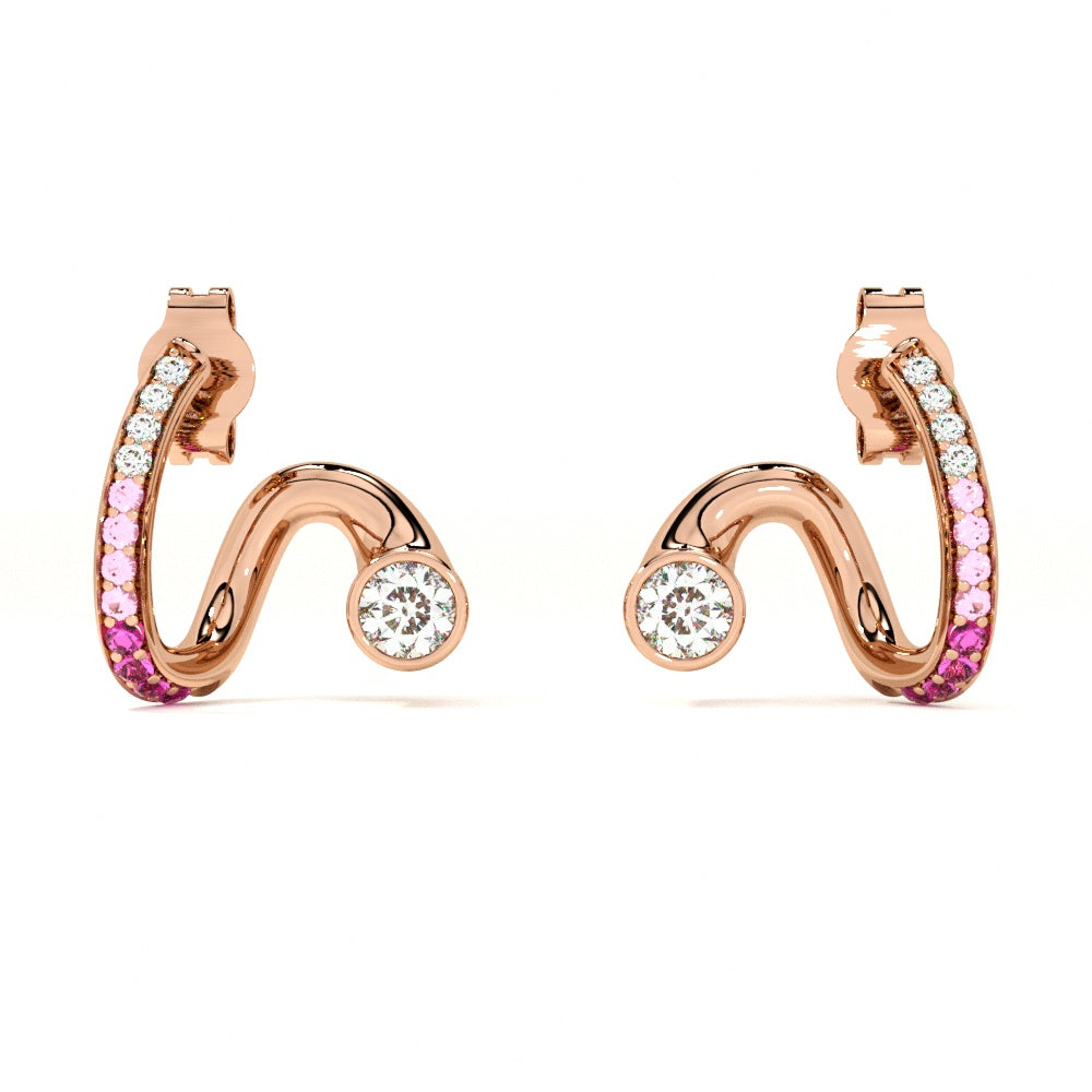 Aura Flow 925 Silver Rose Gold Studs