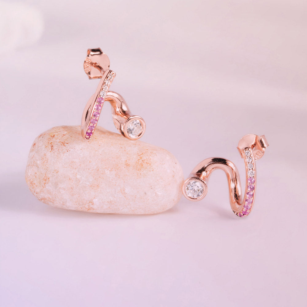 Aura Flow 925 Silver Rose Gold Studs