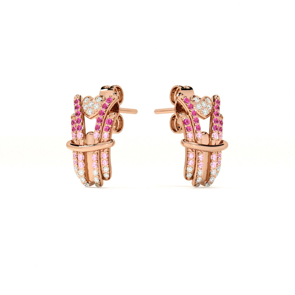 Ethereal Fade 925 Silver Rose Gold Earrings