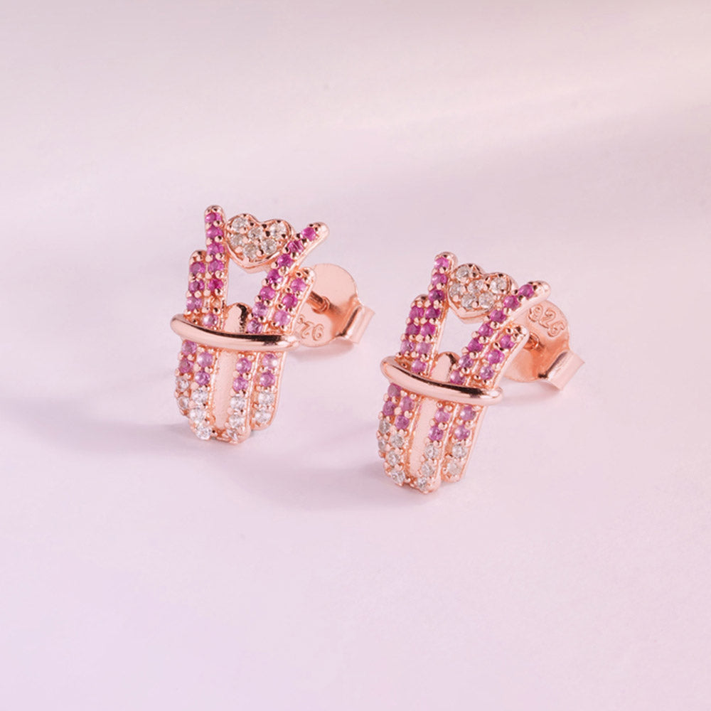 Ethereal Fade 925 Silver Rose Gold Earrings