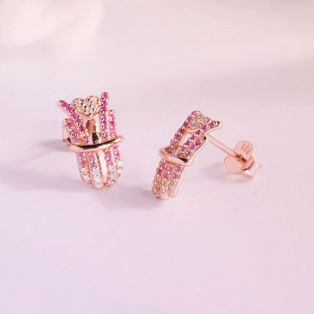 Ethereal Fade 925 Silver Rose Gold Earrings