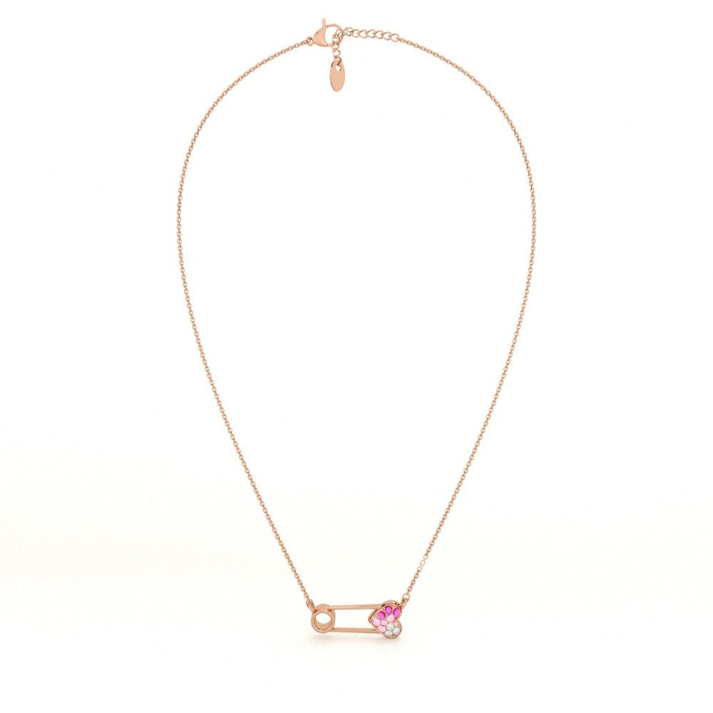 Pinned with Love 925 Silver Rose Gold Necklace