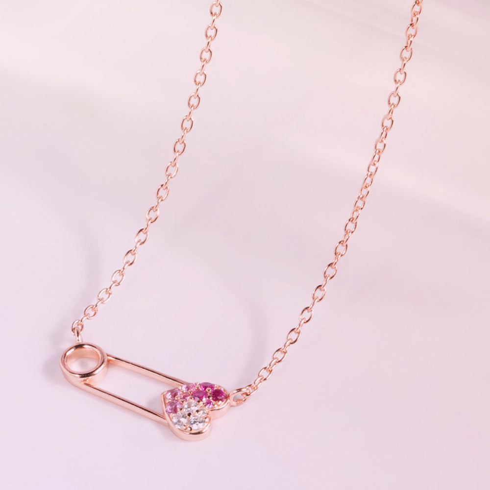 Pinned with Love 925 Silver Rose Gold Necklace