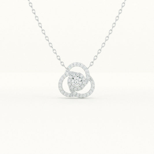 Interlinked Halo Circle 925 Sterling Silver Necklace