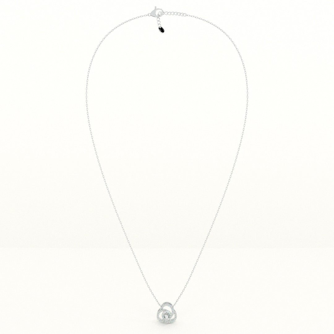Interlinked Halo Circle 925 Sterling Silver Necklace