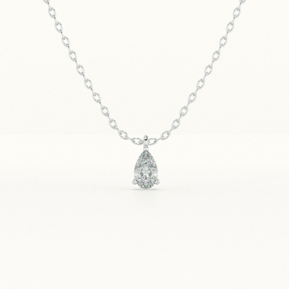 Teardrop Solitaire 925 Sterling Silver Necklace