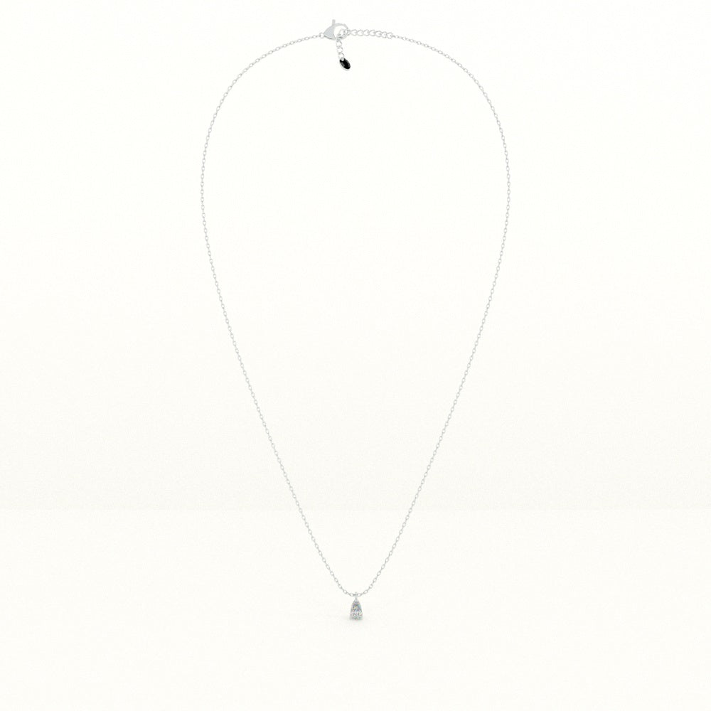 Teardrop Solitaire 925 Sterling Silver Necklace