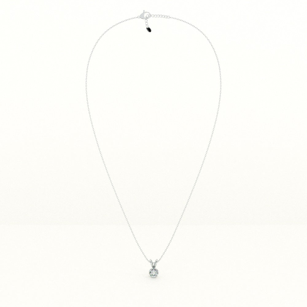 Floral Halo Diamond 925 Sterling Silver Necklace