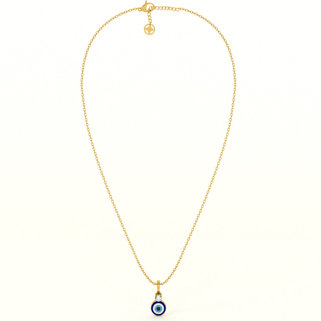 Single Stone Evil Eye 925 Silver Necklace