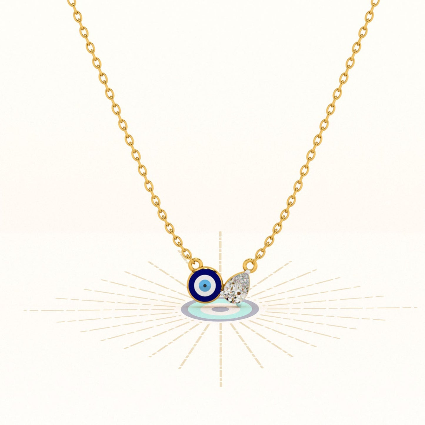 Evil Eye DuoStone 925 Silver Necklace