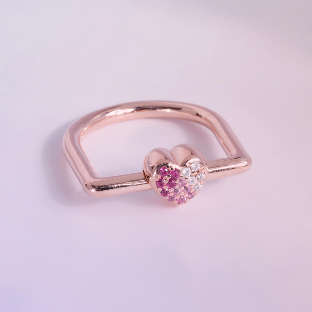 Pink Mirage Rose Gold 925 Sterling Silver Ring