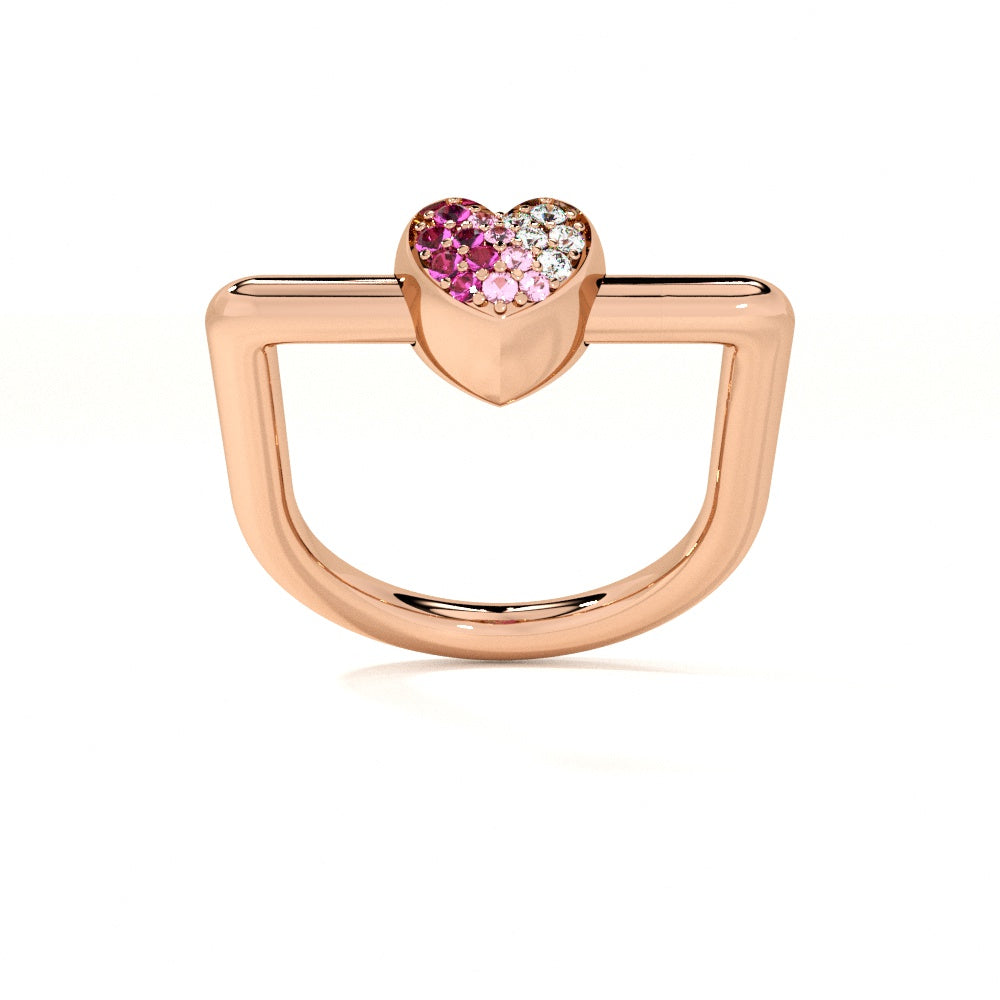 Pink Mirage Rose Gold 925 Sterling Silver Ring