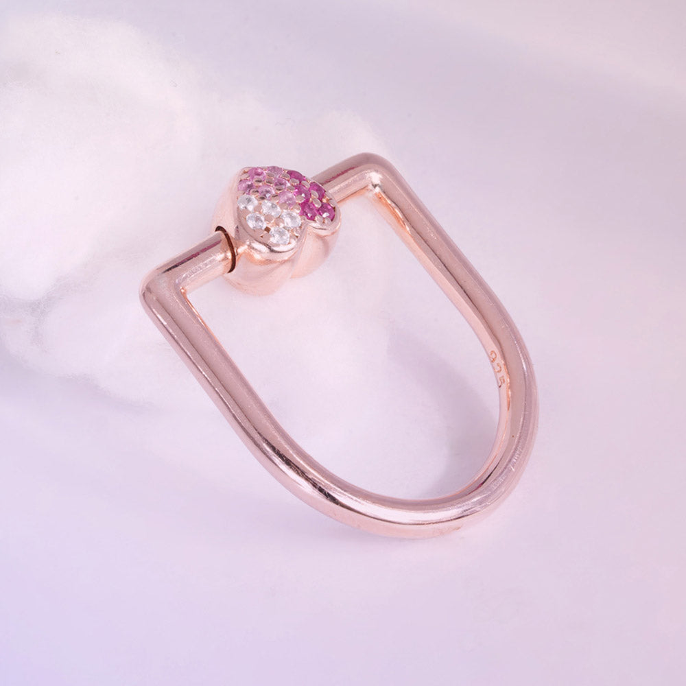 Pink Mirage Rose Gold 925 Sterling Silver Ring