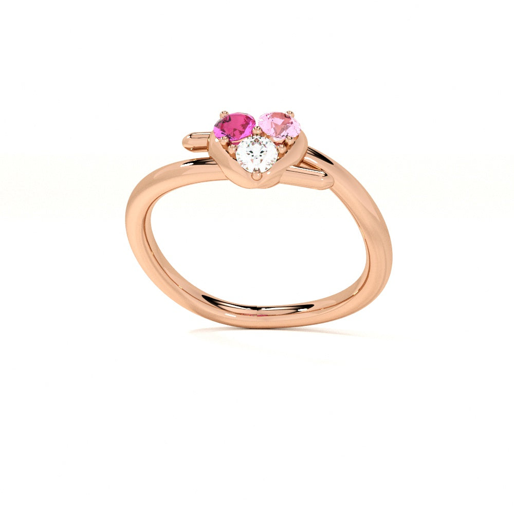 Rose light Rose Gold 925 Silver Ring