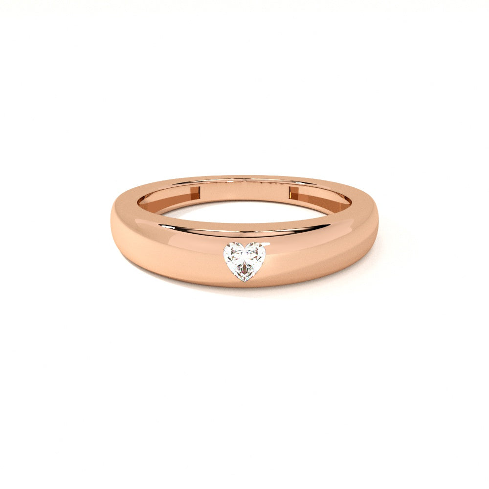 Stone of Heart Rose Gold 925 Silver Ring