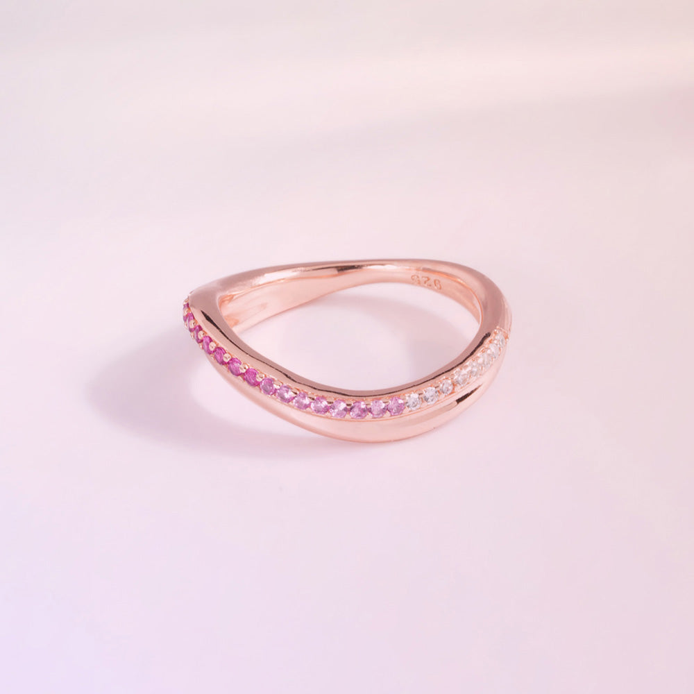 Petal Veil Rose Gold 925 Silver Ring