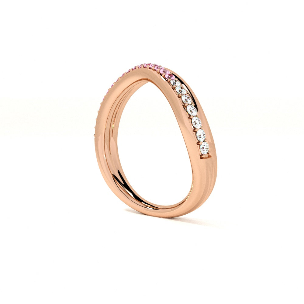 Petal Veil Rose Gold 925 Silver Ring