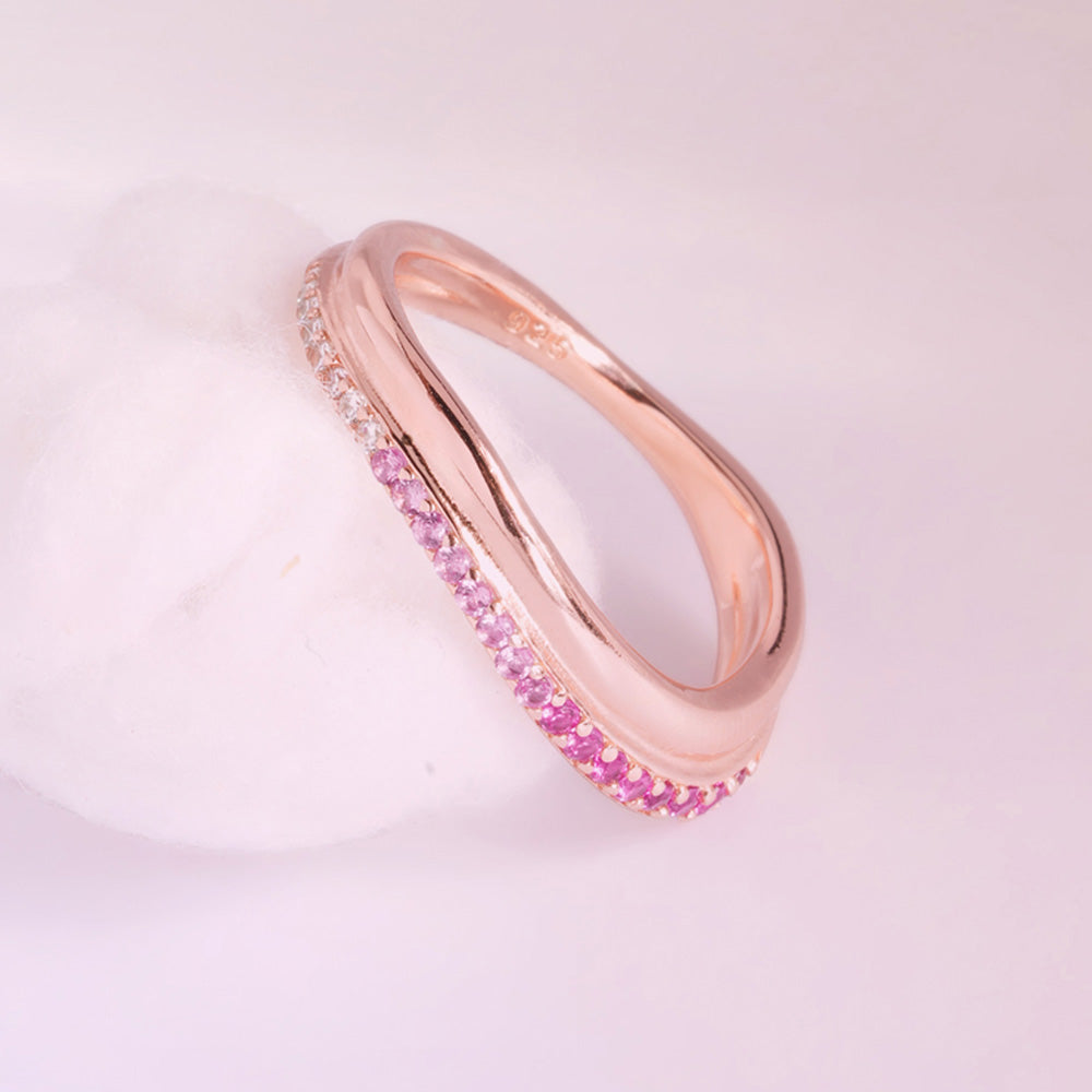 Petal Veil Rose Gold 925 Silver Ring