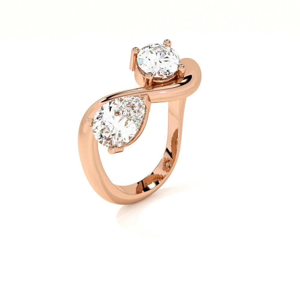 You and me Rose Gold 925 Silver Ring