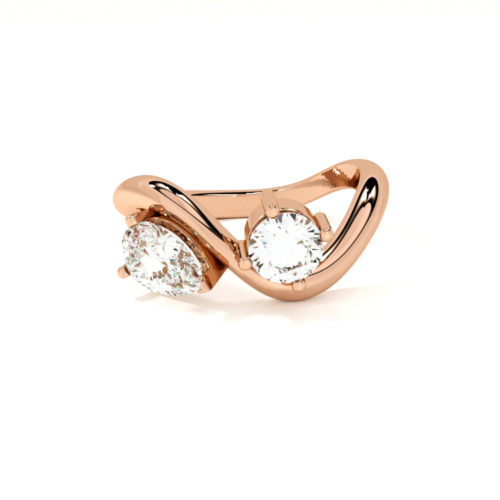 You and me Rose Gold 925 Silver Ring
