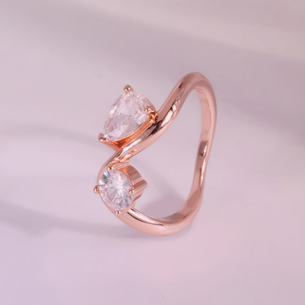 You and me Rose Gold 925 Silver Ring