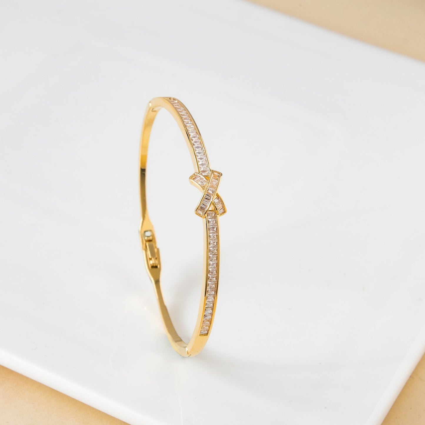 Sacred Sparkle Cross Bracelet Gold