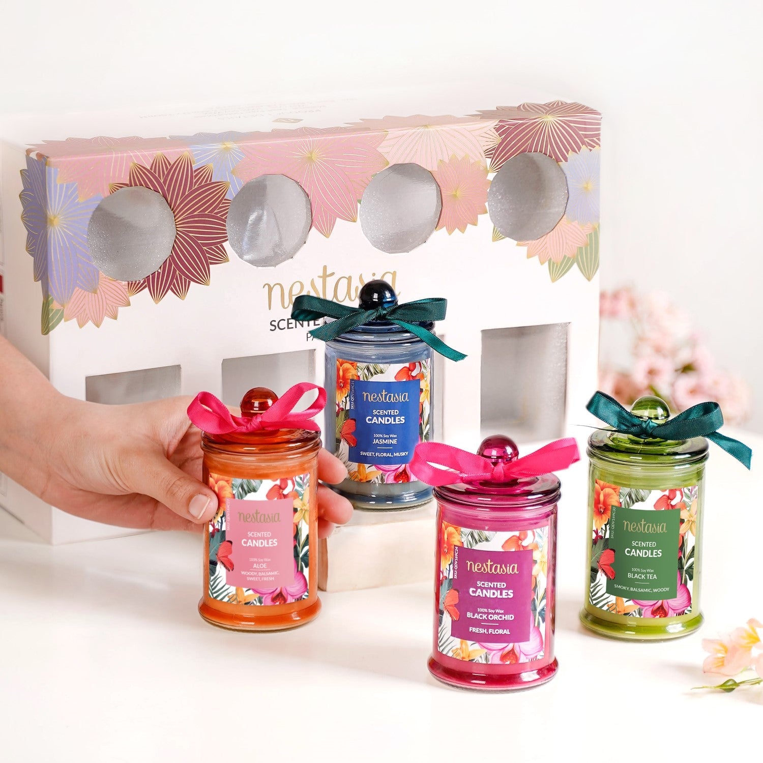 Aroma Quartet Scented Candle Set Of 4 With Gift Box