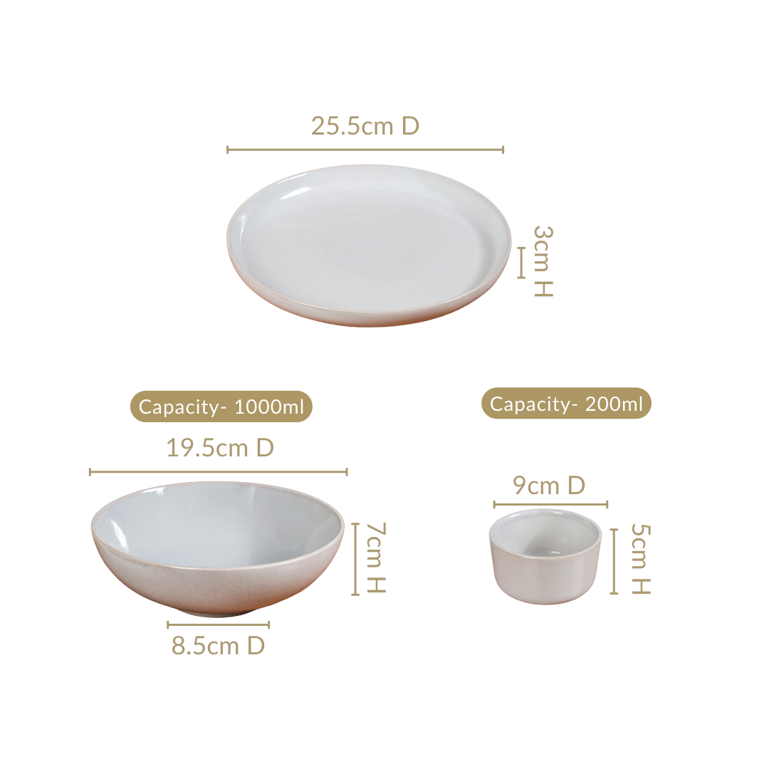 Sera Grey 14 Piece Dinnerware Set For 6