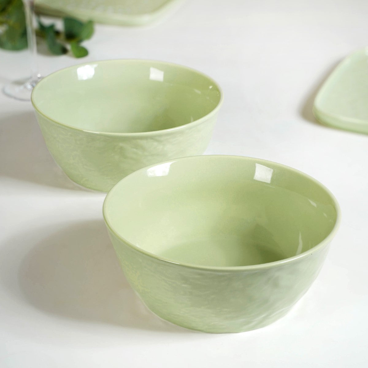 Pebble Textured Serving Bowl Sage Green Set Of 2 1900ml