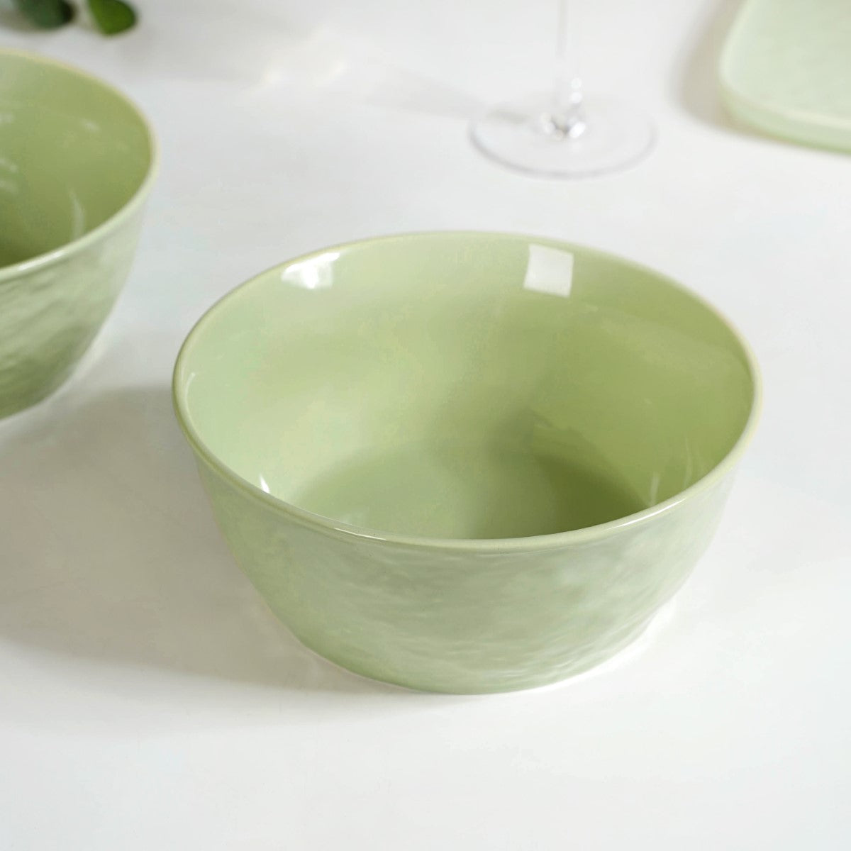 Pebble Textured Serving Bowl Sage Green Set Of 2 1900ml