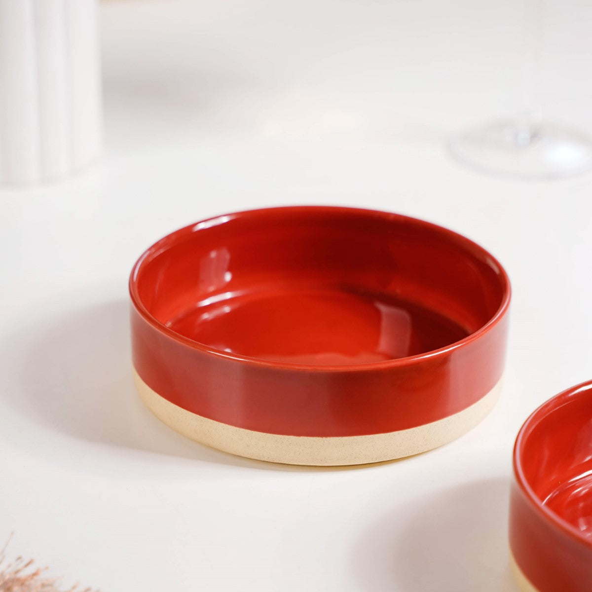 Serving Bowls Amber Clay Set Of 2 Small 500ml