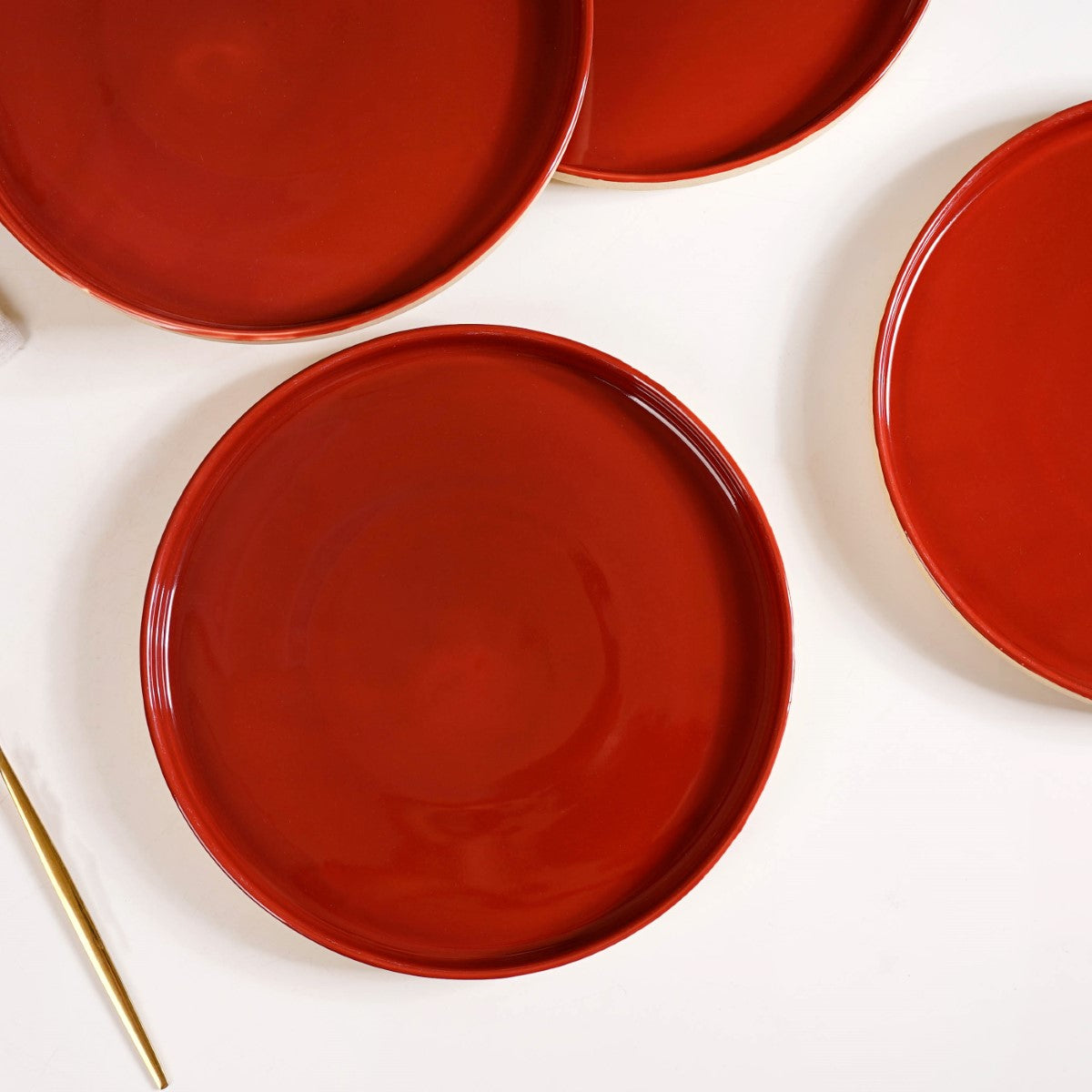 Amber Ceramic Clay Dinner Plates Set Of 4 9 Inch
