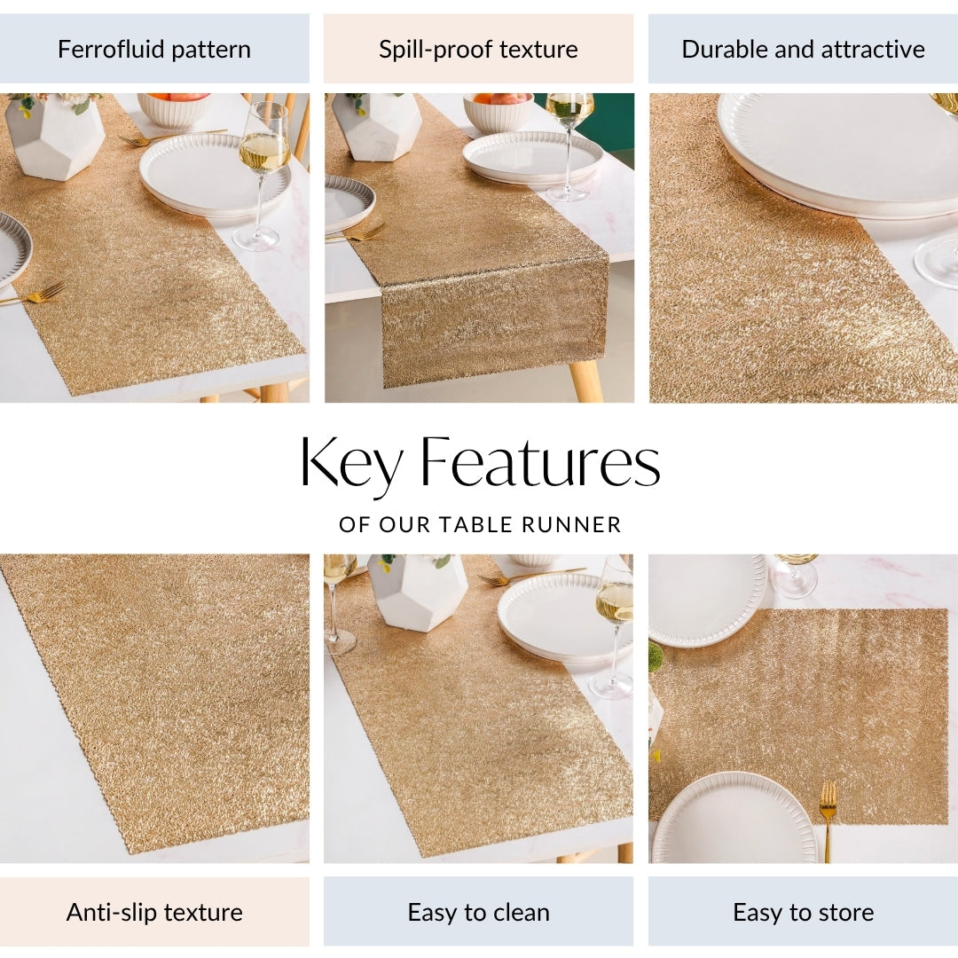 Glam Table Runner Gold 183x37cm