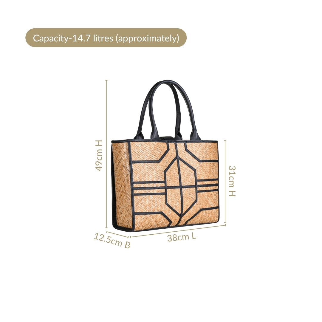 BreezeBag Handwoven Carryall Tote Black