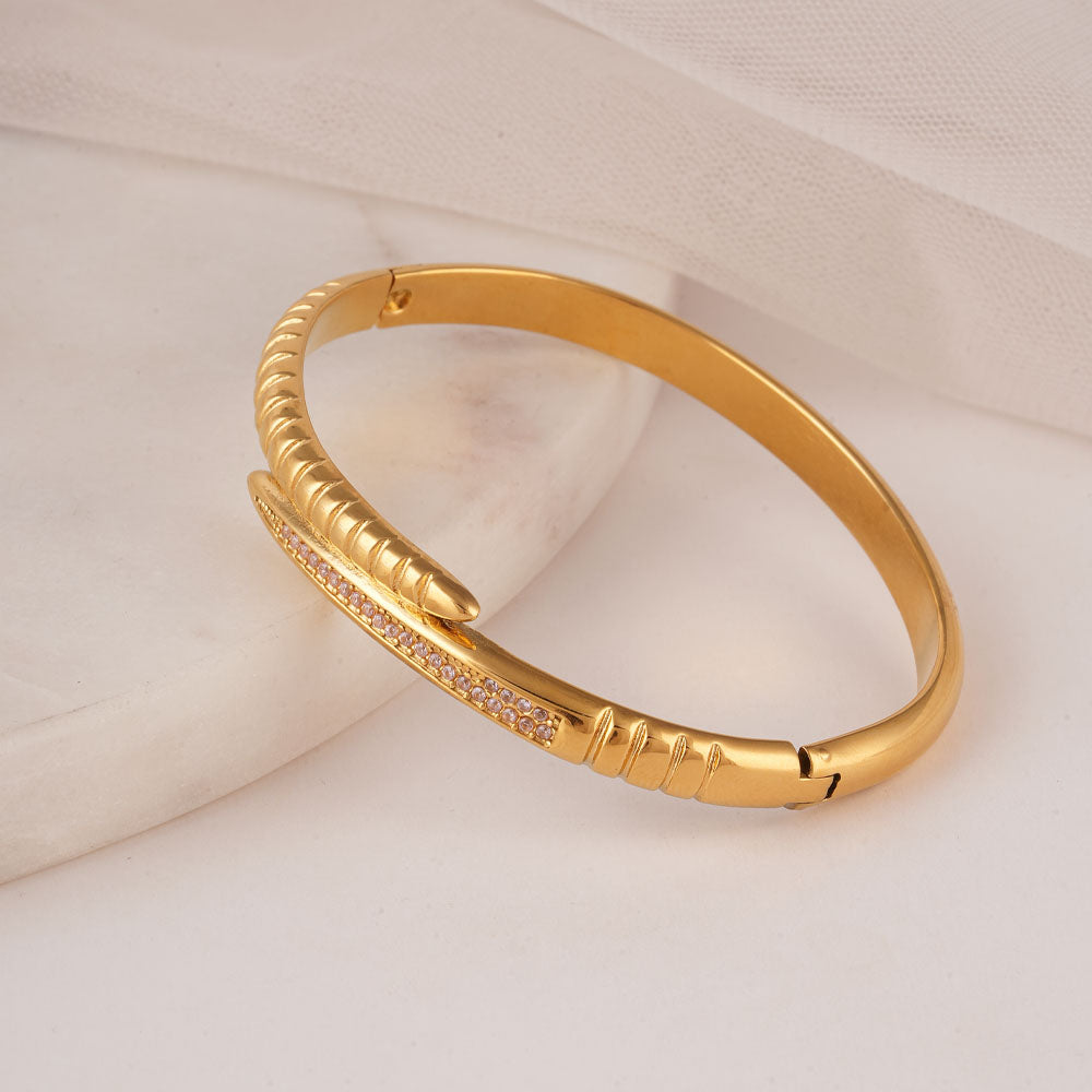 Textured Snake Tail Bangle Bracelet