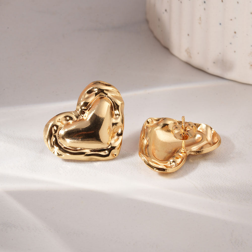 Luxe Heart Stud Earrings