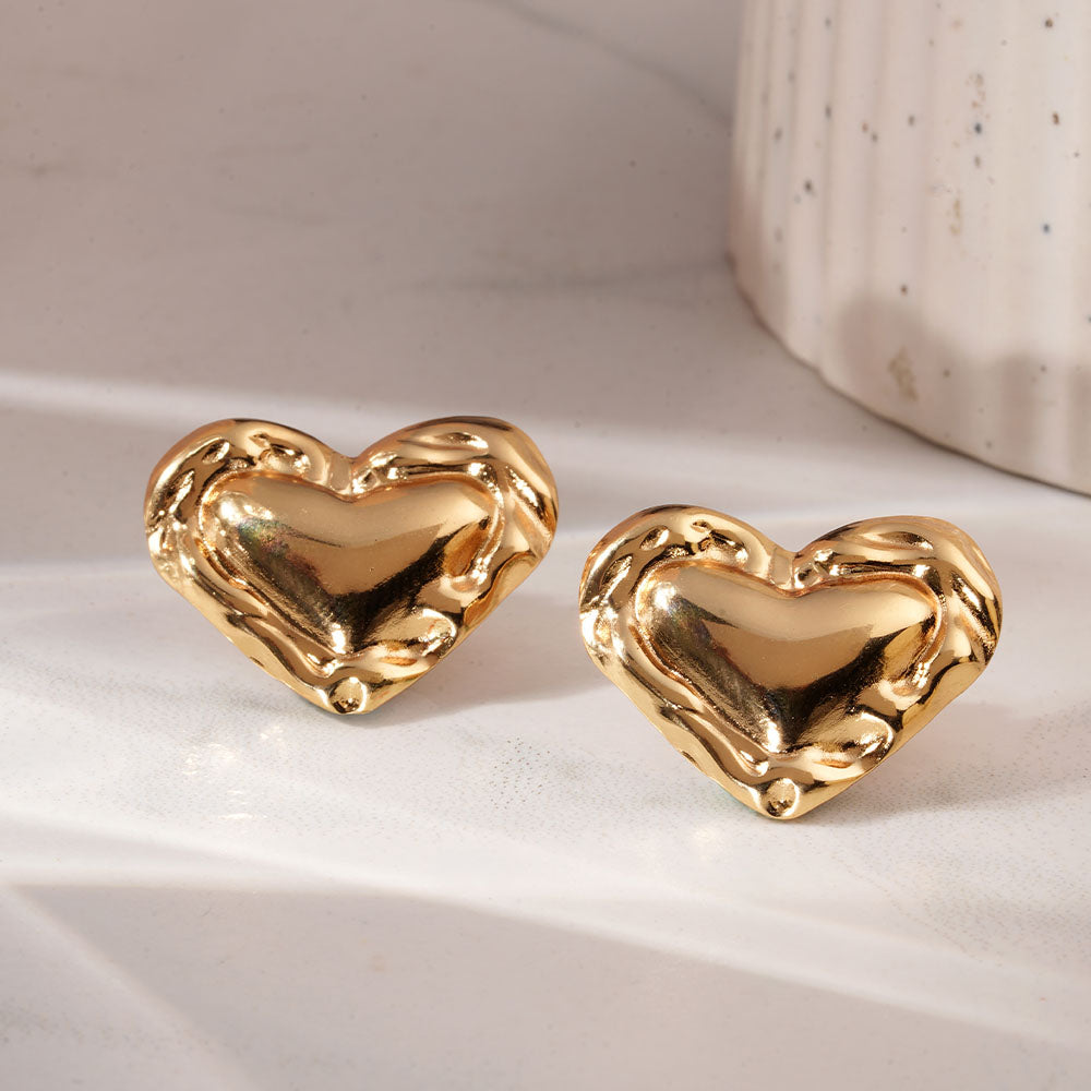 Luxe Heart Stud Earrings