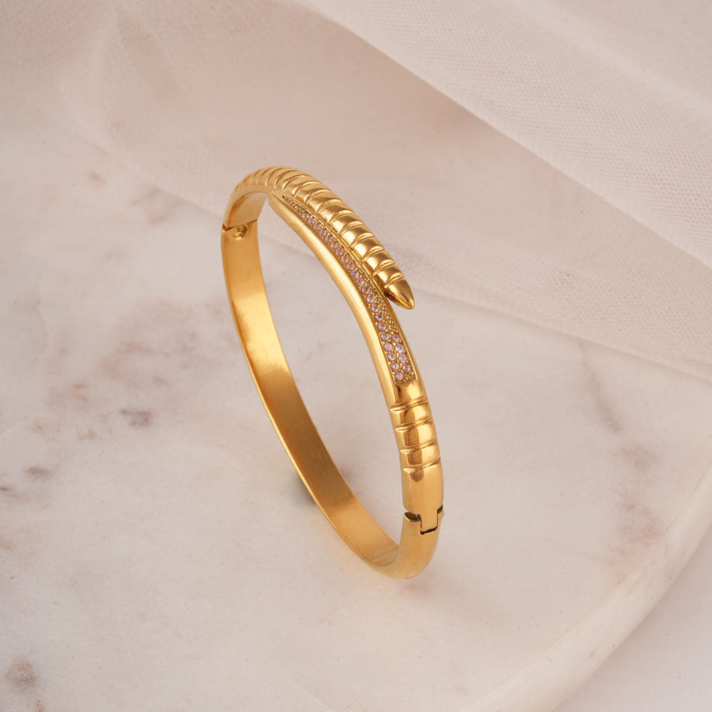 Textured Snake Tail Bangle Bracelet