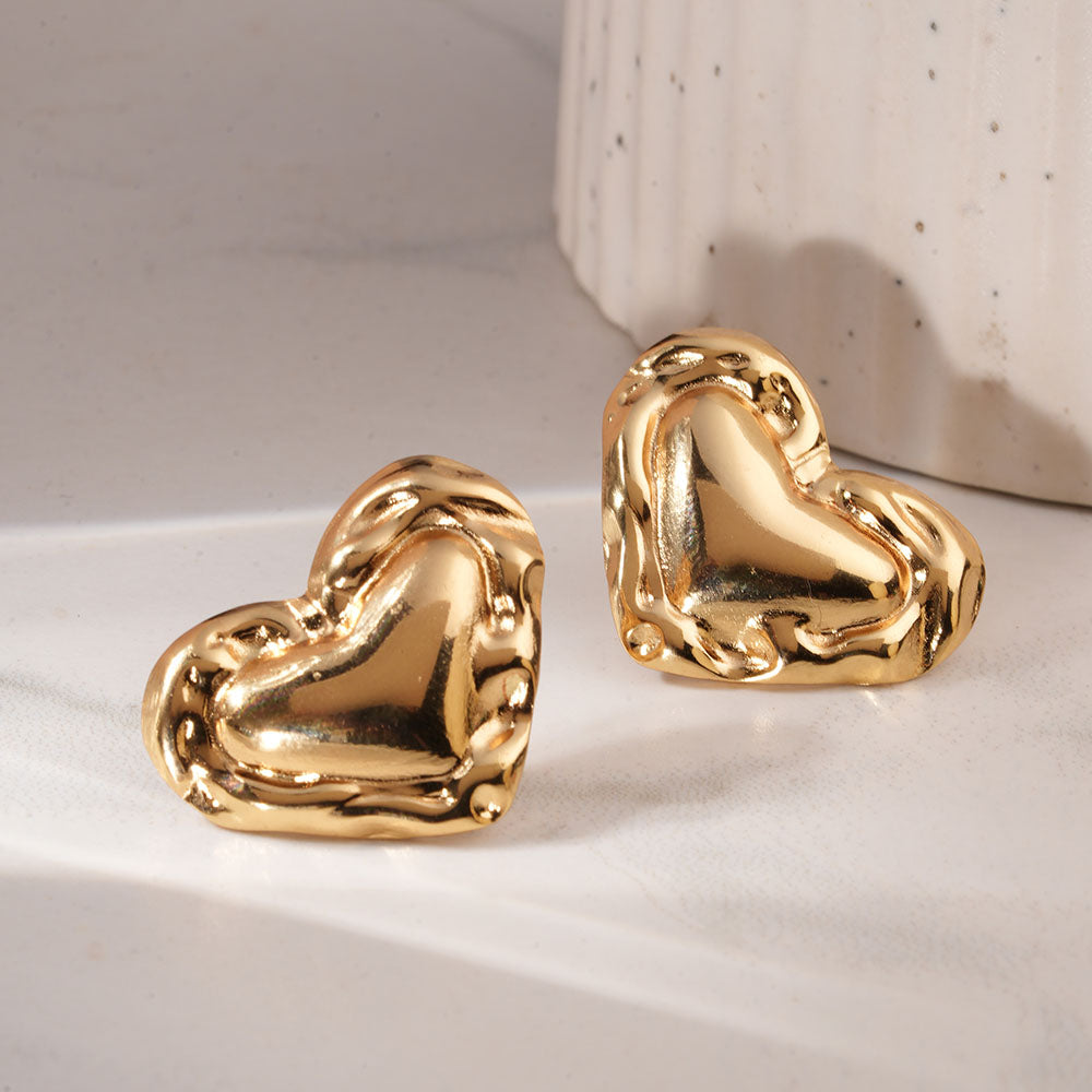 Luxe Heart Stud Earrings