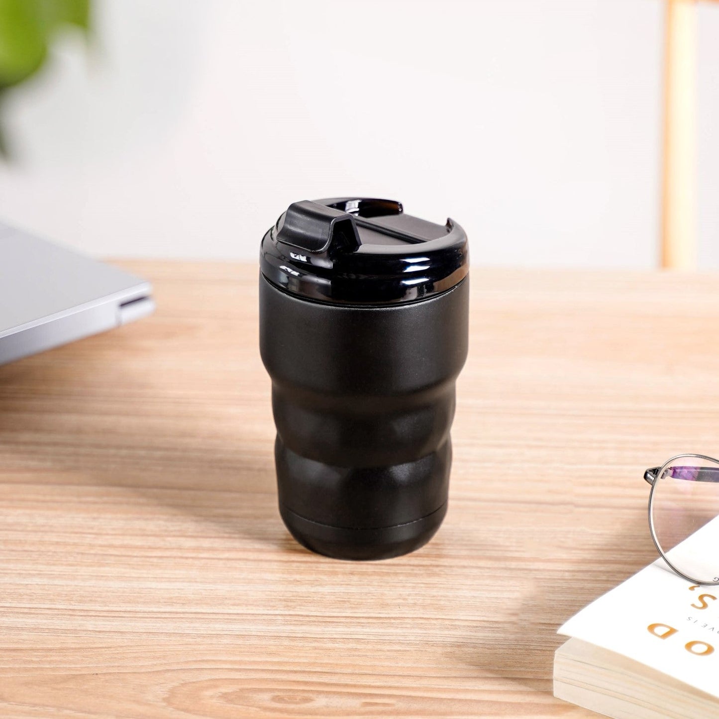 Brewster Stainless Steel Spill Proof Coffee Tumbler Black Noir 350ml