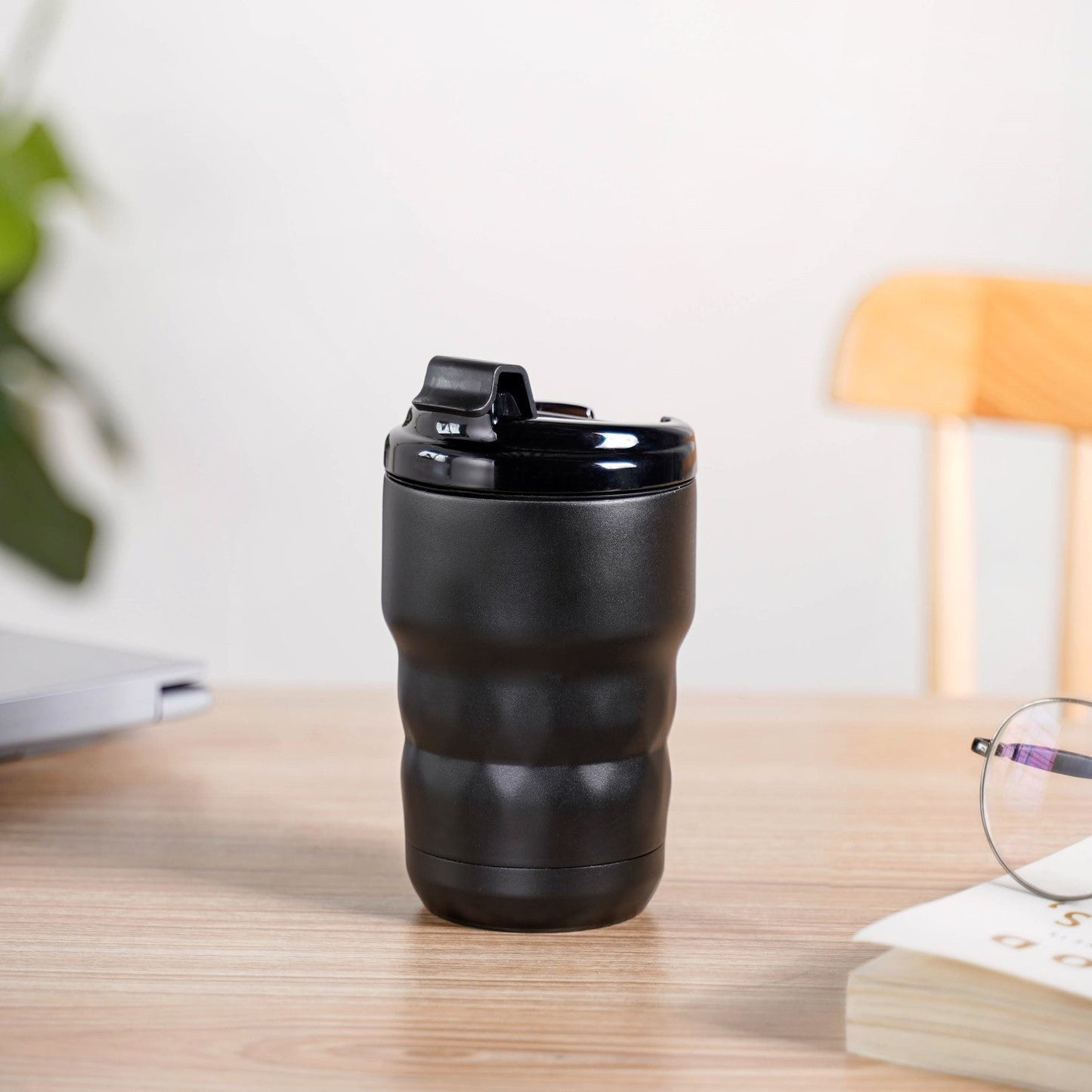 Brewster Stainless Steel Spill Proof Coffee Tumbler Black Noir 350ml