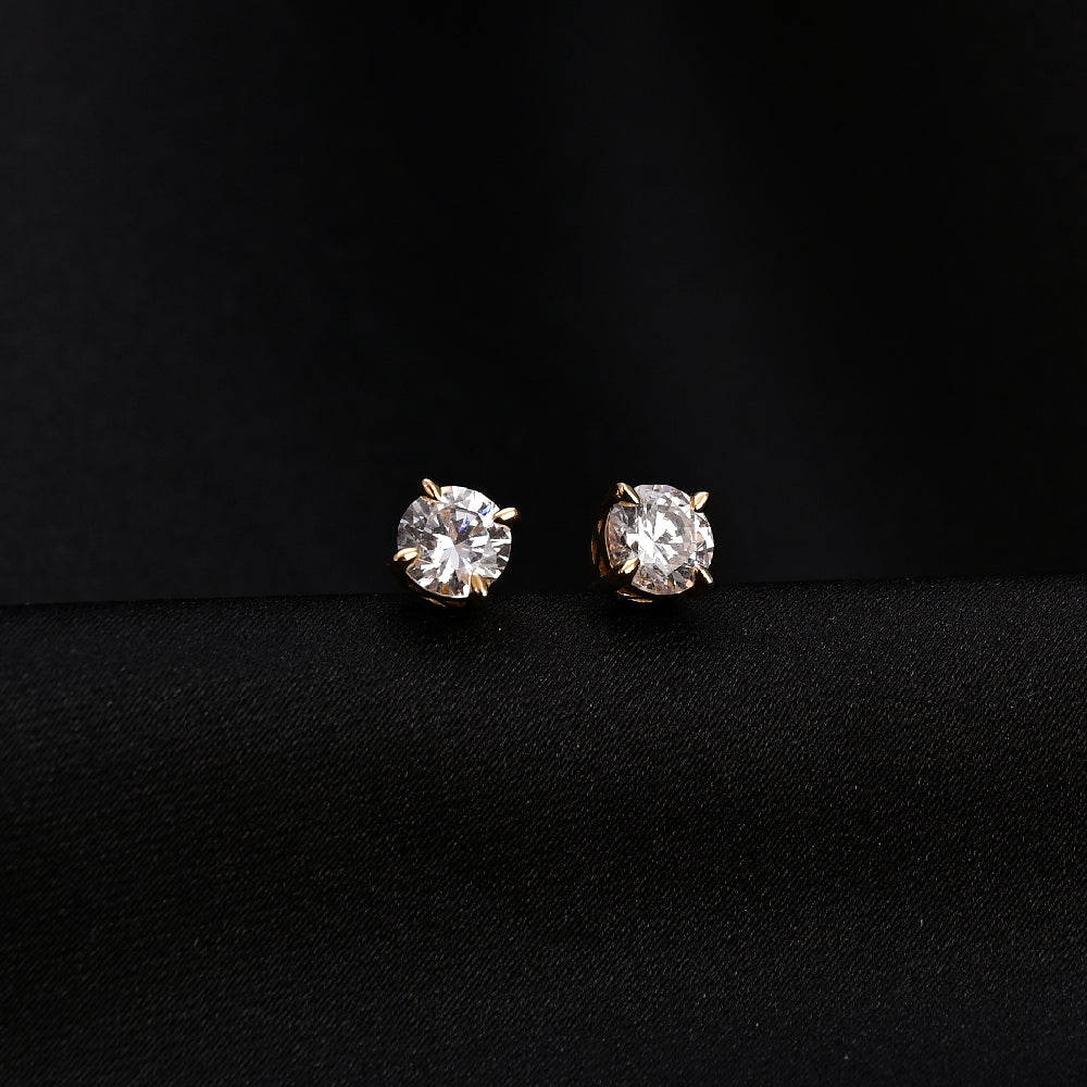 Round Brilliant Cut Diamond Stud Earrings