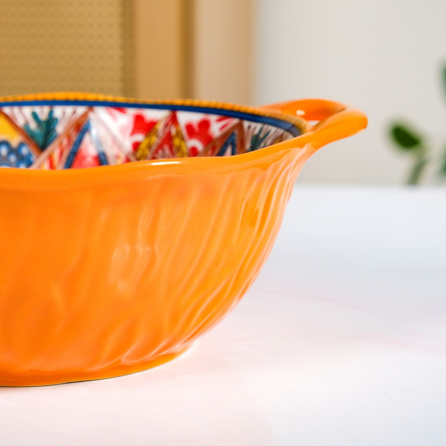 Mandala Melange Ceramic Serving Bowl Orange 1500ml