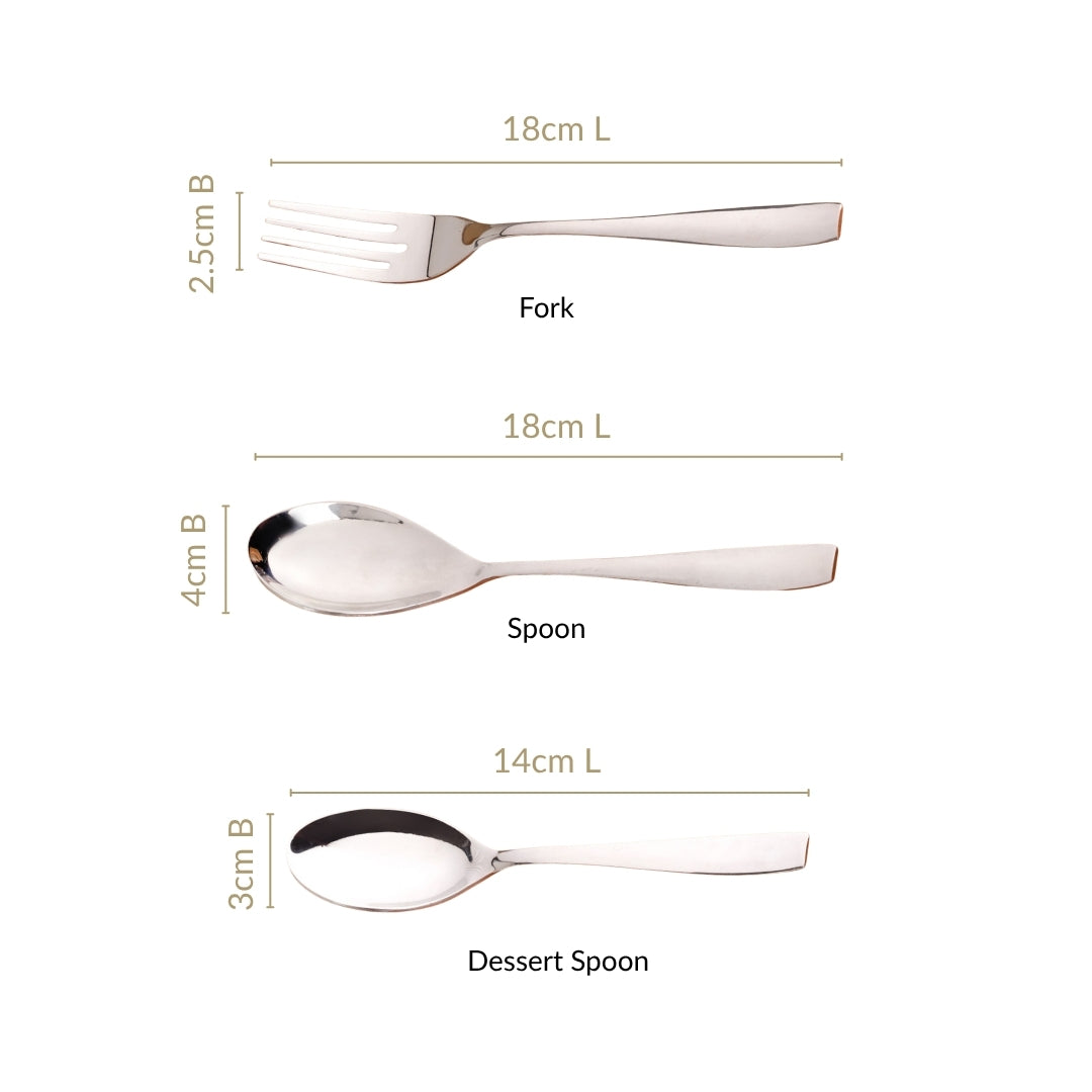 Modern Quenelle Stainless Steel Cutlery Set Of 18