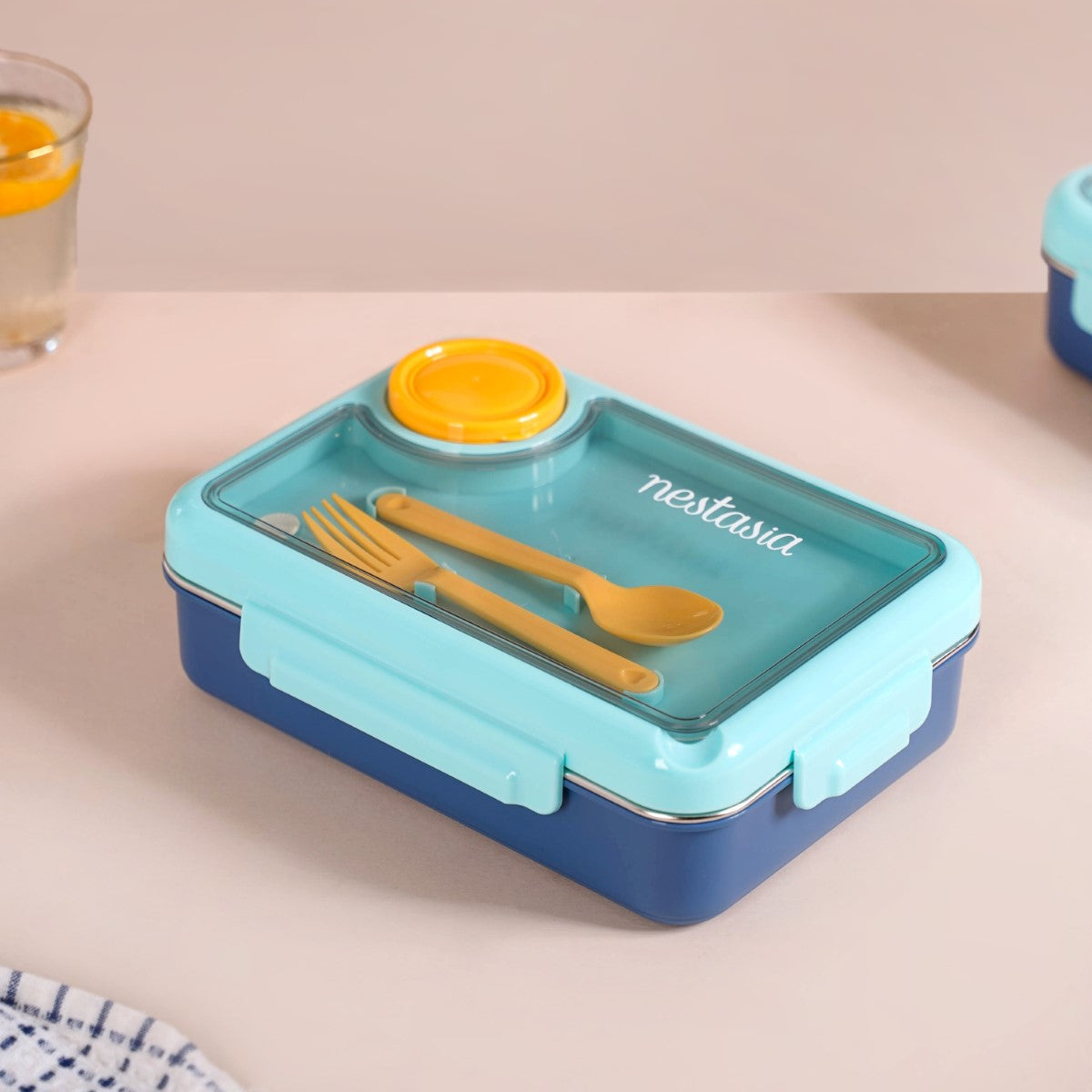 Bento Blue Stainless Steel Tiffin Box 950ml
