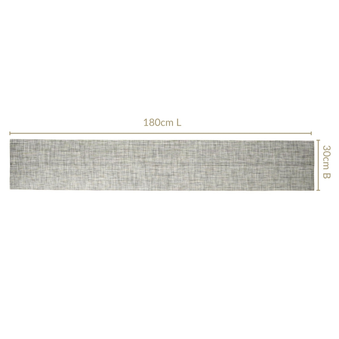 Reversible Washable Table Runner Grey 180x30cm