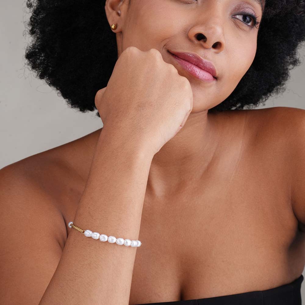 The Pearl Cascade Link Bracelet