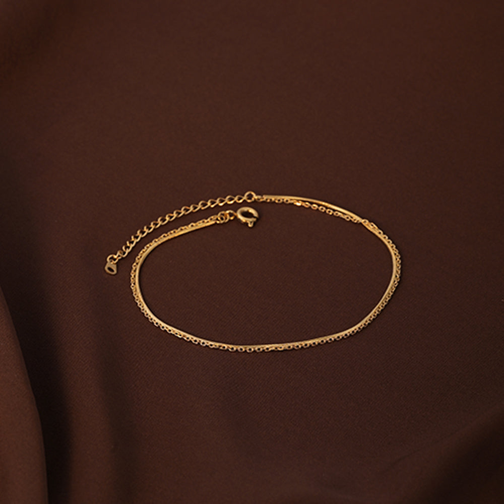 Two Layered Solid Cable Anklet