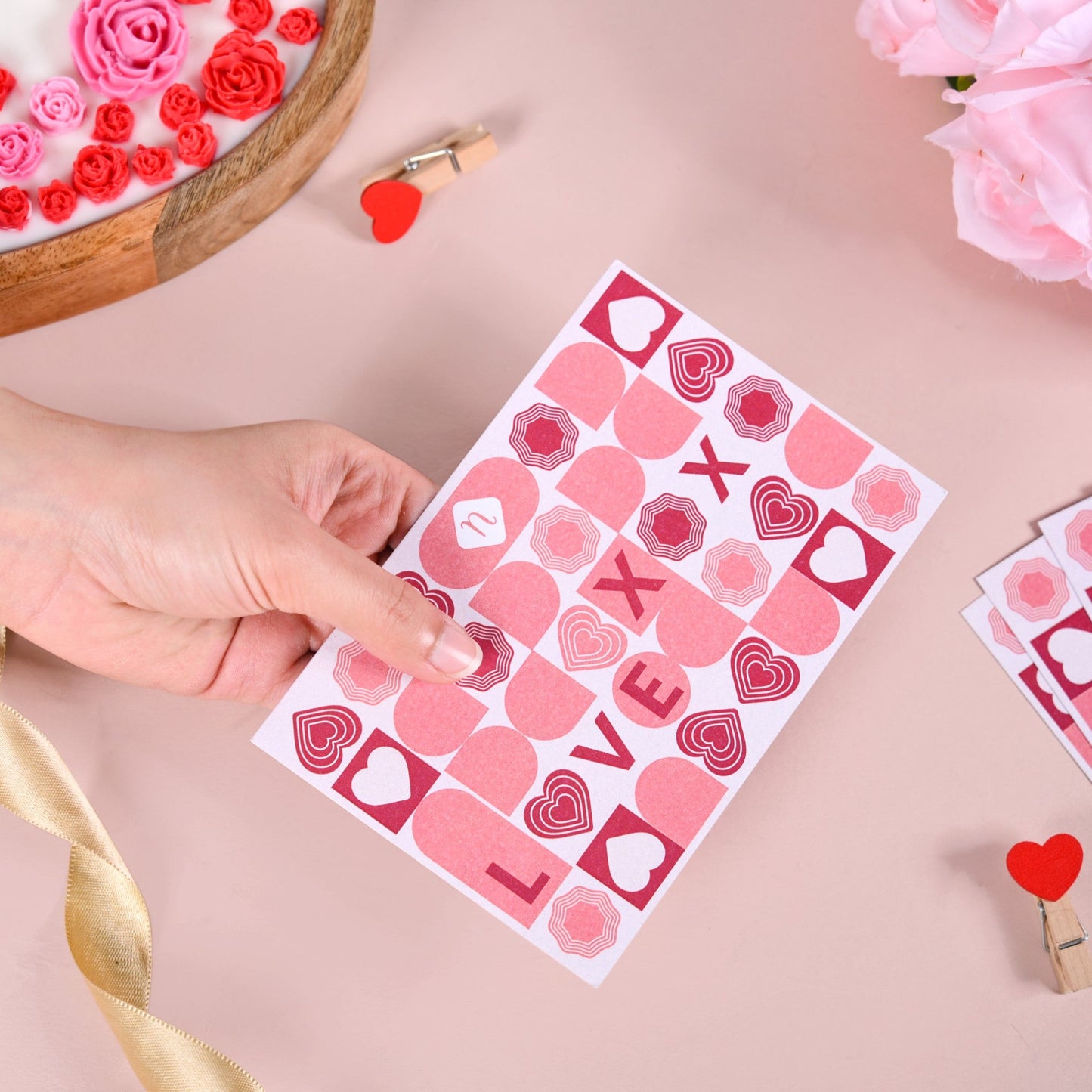 Love XOXO Valentine's Day Postcards Set Of 10