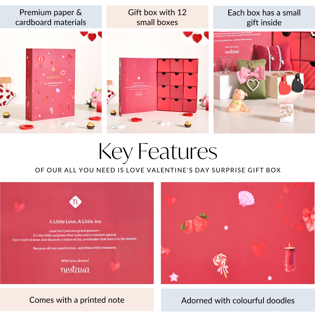 All You Need Is Love Valentine's Day Surprise Gift Box With 12 Gifts